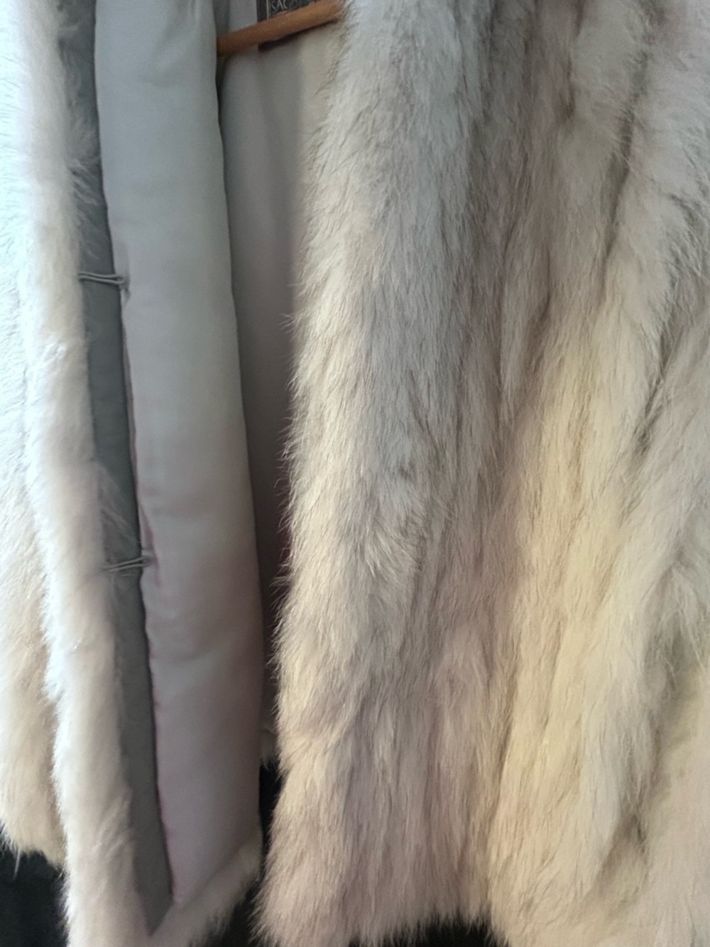 Vintage Genuine Fox Fur Coat White Cream Short Ranched Vintage Women's Medium M - Picture 13 of 13